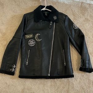Forever 21 Faux Leather Aviator Jacket